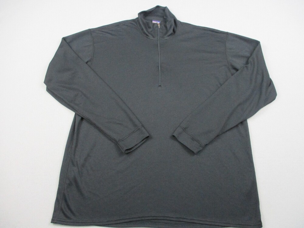 Vintage Patagonia Sweater Men Large Black Capilene 1/4 Zip Pullover Outdoor USA